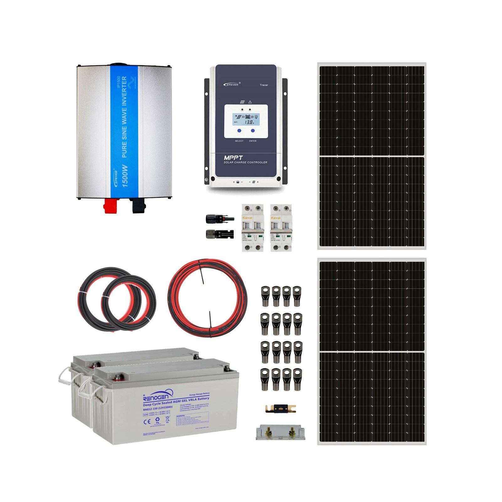 Kit fotovoltaico 1500 w/día uso continuo