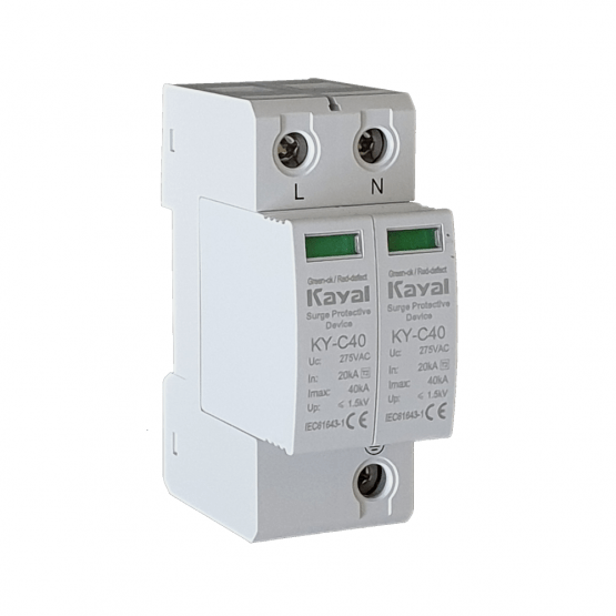 Protector Contra Descargas Atmosfericas SPD AC 275V 2P 20/40KA