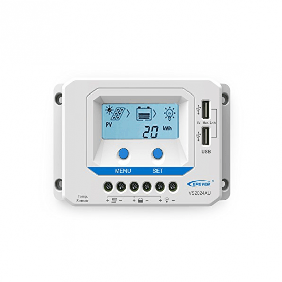 Regulador de Carga Solar ViewStar VS2024AU PWM 20A 12/24V