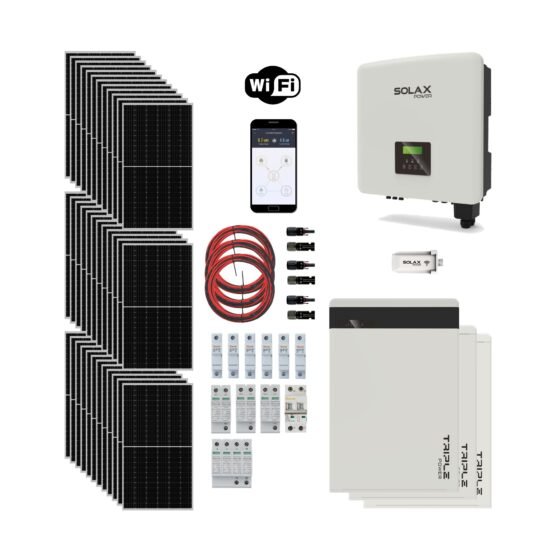 Kit Solar Híbrido Trifásico 15KVA 72KWH x Día Litio