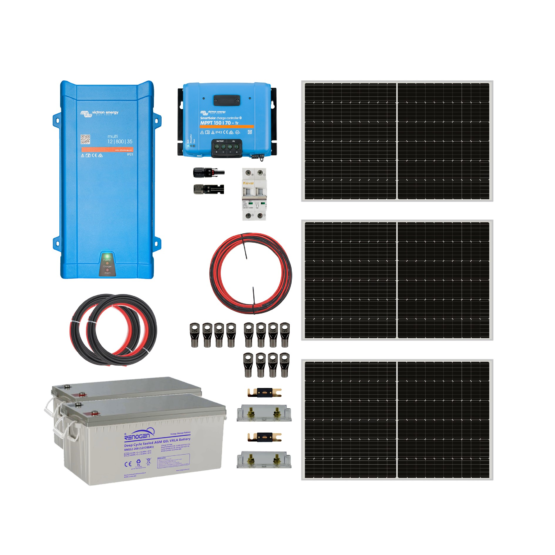 Kit Solar Fotovoltaico Off Grid 375W para generación eléctrica.