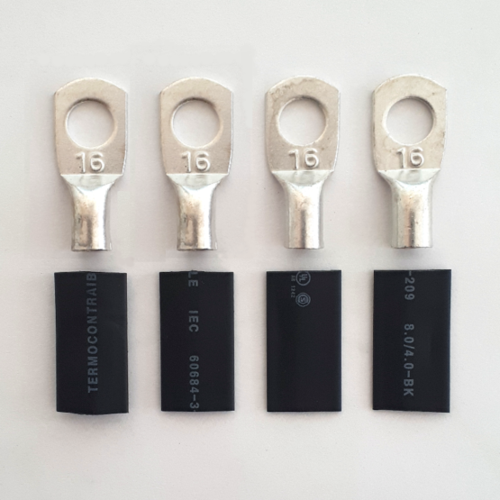 Terminal Ojal de Cobre Estañado 16mm2 Ojal 5/16" x 4 Unidades