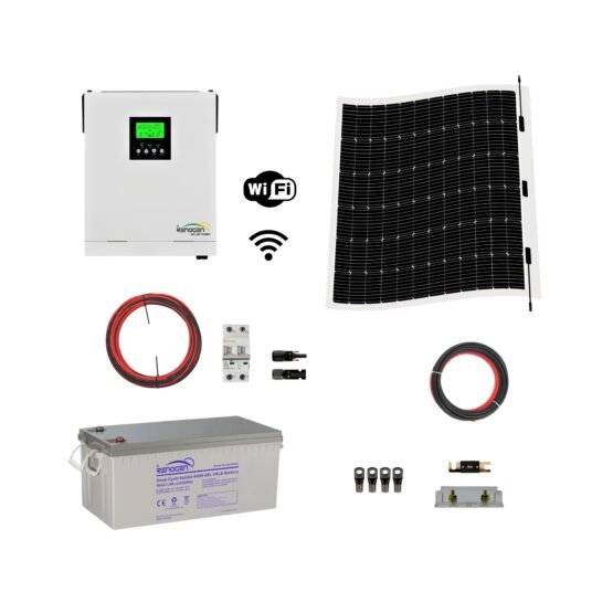 Kit Solar MH 12/220V 1,5KW 1,2KWH x Día MPPT 1x280w Flex