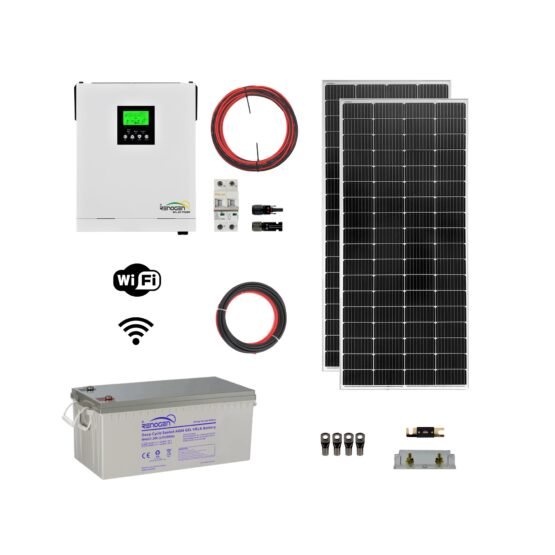 Kit Solar MH 12/220V 1,5KW 1,6KWH x Día MPPT 2x190w