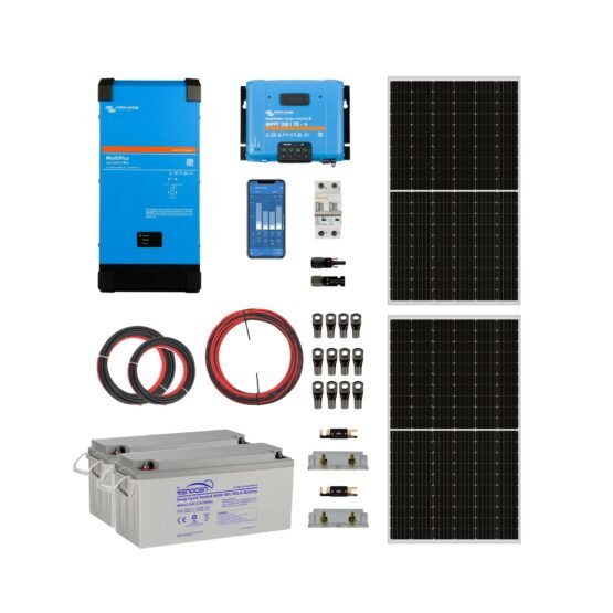 Kit Solar Off Grid UPS 12/220V 3,6Kwh x Día 2KVA MPPT 70A