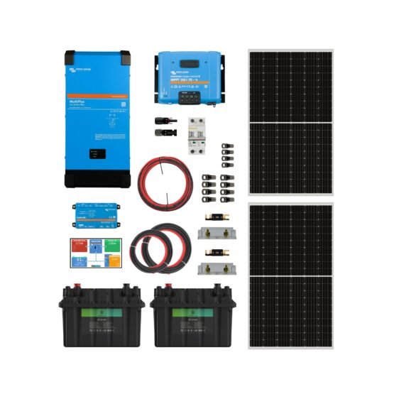 Kit Solar Off Grid UPS 12/220V 3,6Kwh x Día 2KVA MPPT 70A Litio