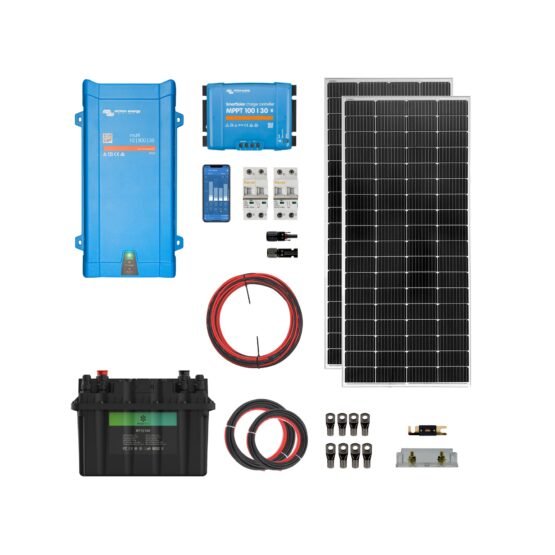 Kit Solar Off Grid UPS 12/220V 1,6Kwh x Día 800VA MPPT 30A 2x190w Litio