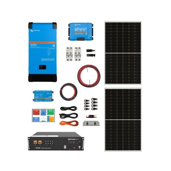 Kit Solar Off Grid UPS 24/220V 3,6Kwh x Día 2KVA MPPT 35A Litio